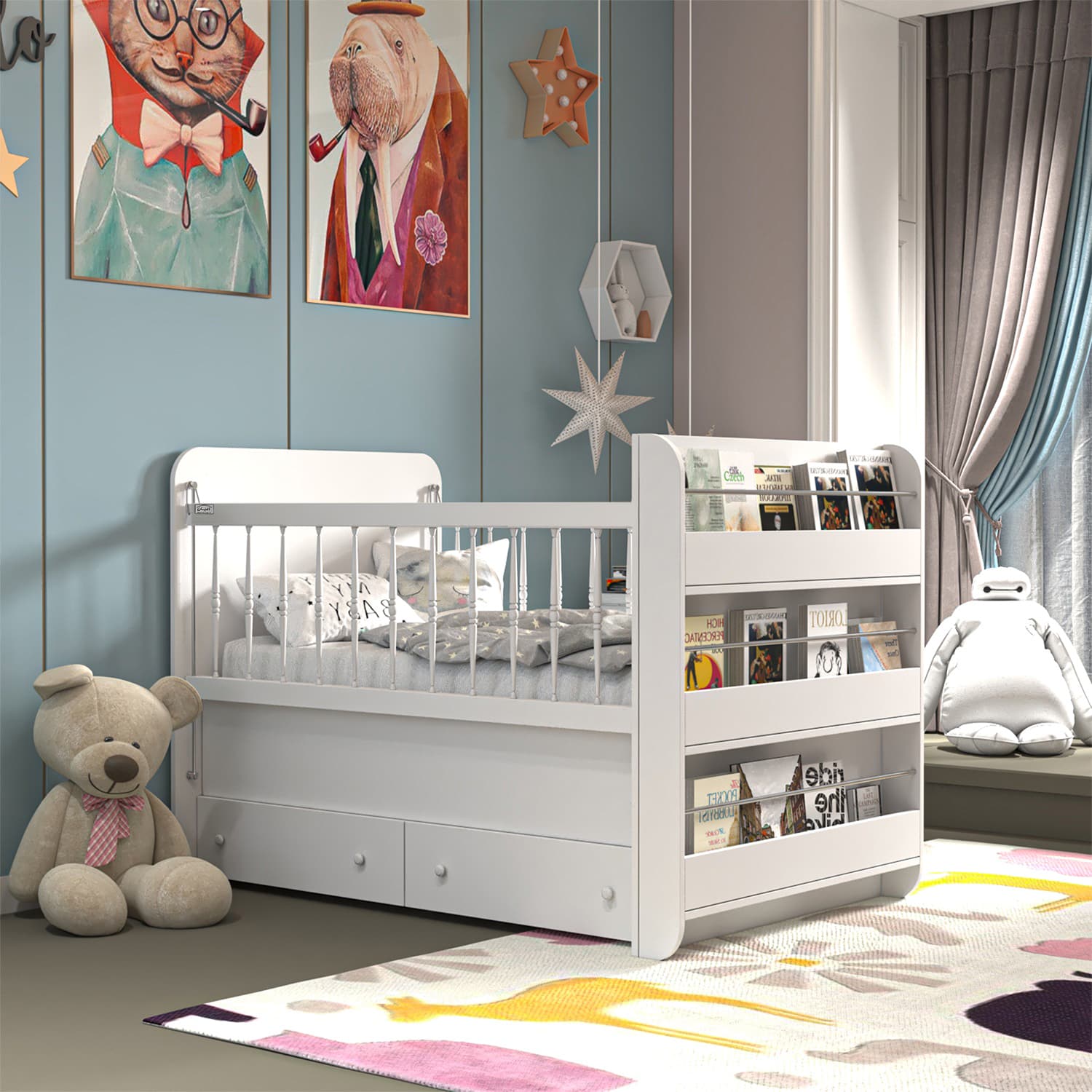 تختخواب کودک اعیان مدل FH845 سایز 130 × 70