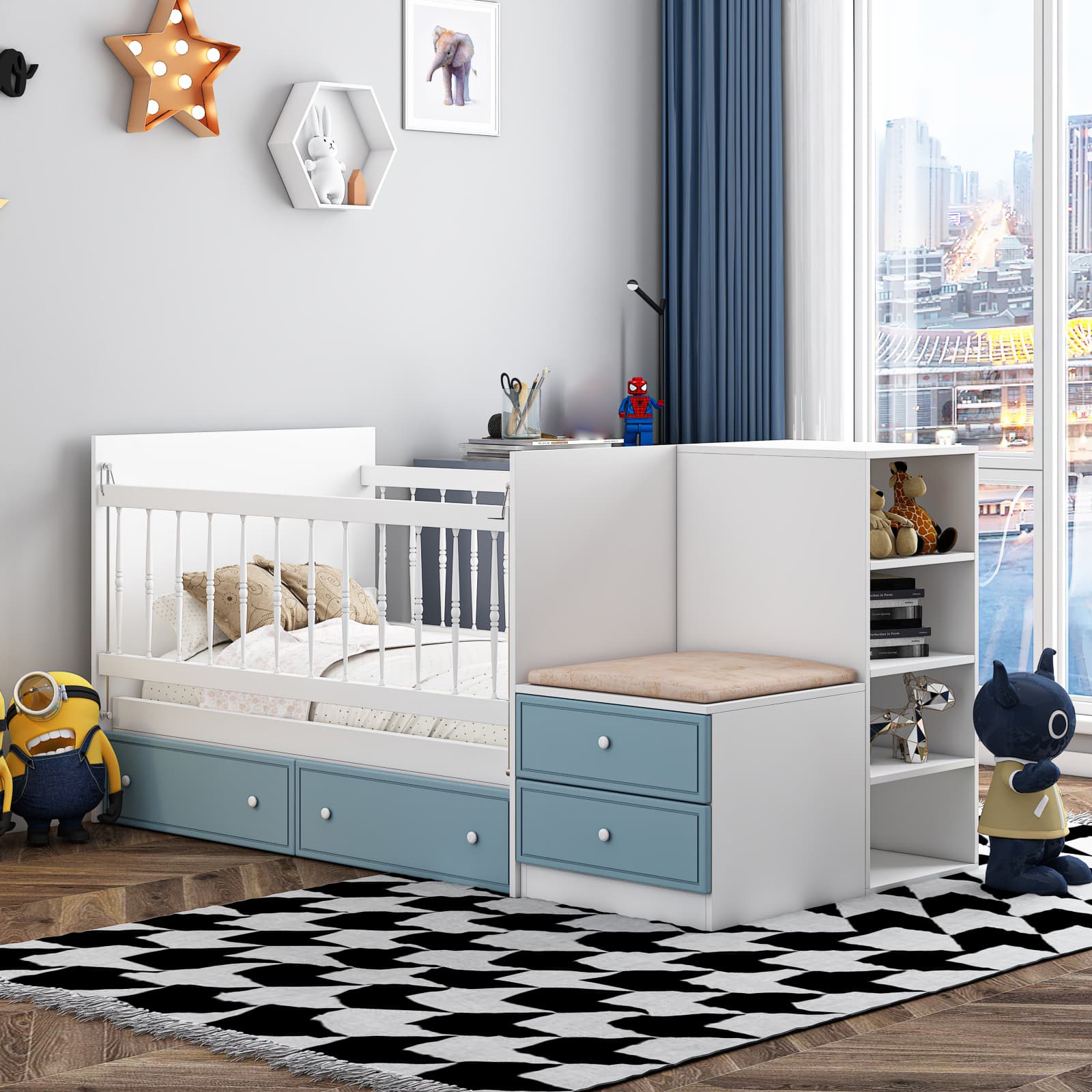 تختخواب کودک اعیان مدل FH827 سایز 130 × 70